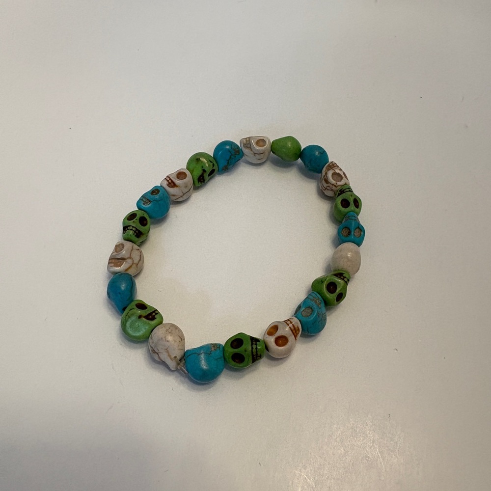 Sugar Skull Bead Bracelet